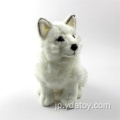 豪華な現実的な白いオオカミのおもちゃ